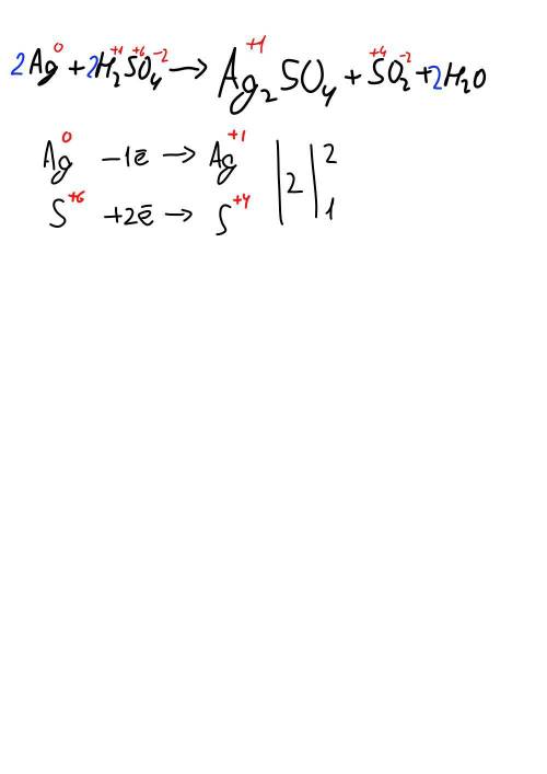 Расстввте кофициенты методом электронного баланса следующим уравнении реакции Ag-H2So4=Ag2SsO4+SO2+G