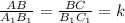 \frac{AB}{A_1B_1} =\frac{BC}{B_1C_1} =k