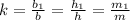 k=\frac{b_1}{b}=\frac{h_1}{h} =\frac{m_1}{m}