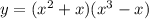 y = ( {x}^{2} + x)( {x}^{3} - x)