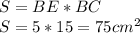 S = BE*BC\\S = 5*15 = 75cm^2