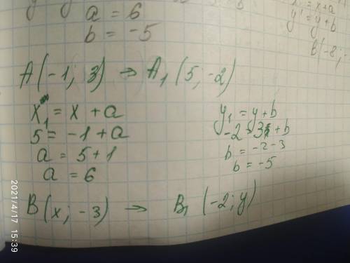 Точки А(-2;B 1), В(2;B 5), C(4; 3) Знайдіть образи точок А, В, С і D при паралельному перенесенні ве