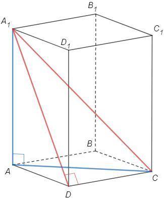 Диагональ A1C правильной призмы ABCDA1B1C1D1 образует с плоскостью основания угол, равный 45°. Найди