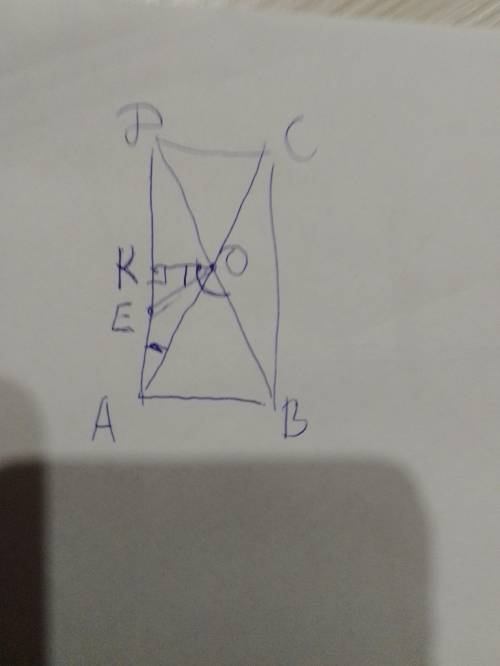 У прямокутнику АВСД діагоналі пертинаються в точці О, ОК-висота трикутника АОД, кут ВОК=130 град. Зн