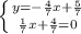 \left \{ {{y=-\frac{4}{7} x}+\frac{5}{7}} \atop {\frac{1}{7}x+\frac{4}{7}=0 }} \right.