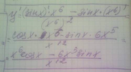 Знайти похідну (производную) y=sinx/x^6