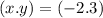 (x.y) = ( - 2.3)