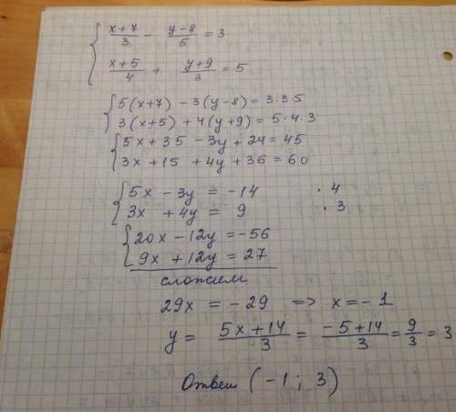 1488. Решите системы уравнений сложения:1)2)x + 9y +8= 3,х+7 у – 8= 3,3 5x +5y +9+= 5;4 336х+11+72у+