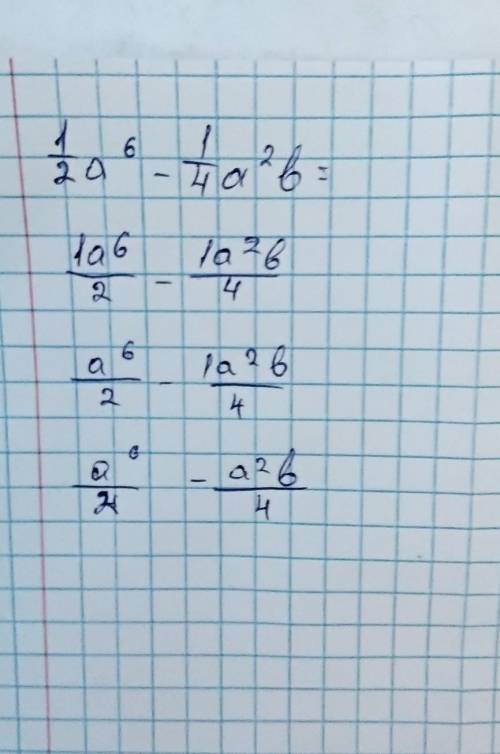 Розкладіть на множники: ½a⁶ - ¼a²b=​