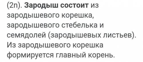 В) зародыш растения состоит С) какие условия необходимы для прорастания семян... очень ​