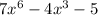 7x^6 - 4x^3 - 5