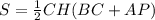 S=\frac{1}{2}CH(BC+AP)