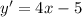 y '= 4x - 5