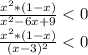 \frac{x^2*(1-x)}{x^2-6x+9}