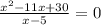 \frac{x^{2} -11x+30}{x-5} =0\\