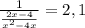 \frac{1}{\frac{2x-4}{x^{2}-4x}} = 2,1