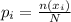 p_i=\frac{n(x_i)}{N}
