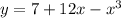 y= 7 + 12x - x^3