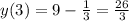 y(3) = 9 - \frac{1}{3} = \frac{26}{3} \\