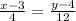 \frac{x-3}{4} =\frac{y-4}{12}