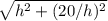 \sqrt{h^2+(20/h)^2}