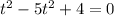 t^2-5t^2+4=0