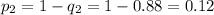 p_2=1-q_2=1-0.88=0.12