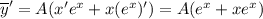 \overline{y}'=A(x'e^x+x(e^x)')=A(e^x+xe^x)