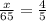 \\ \frac{x}{65} = \frac{4}{5}