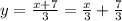 y = \frac{x + 7}{3} = \frac{x}{3} + \frac{7}{3}