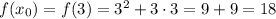 f(x_{0})=f(3)= 3^{2}+3\cdot3=9+9=18