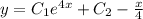 y=C_1e^{4x}+C_2-\frac{x}{4}