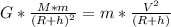 G*\frac{M*m}{(R+h)^2} = m * \frac{V^{2} }{(R+h)}