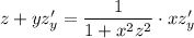 z+yz'_y=\dfrac{1}{1+x^2z^2}\cdot xz'_y