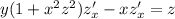 y(1+x^2z^2)z'_x-xz'_x=z