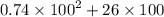 0.74 \times {100}^{2} + 26 \times 100