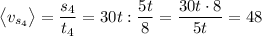 \big=\dfrac{s_4}{t_4}=30t:\dfrac{5t}8=\dfrac{30t\cdot 8}{5t}=48