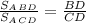 \frac{S_A_B_D}{S_A_C_D} =\frac{BD}{CD}