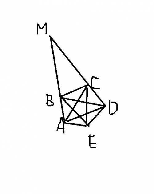 Подробно и Задание 2 ( ). АВСDE – правильный пятиугольник. Лучи АВ и DC пересекаются в точке М. Найд