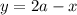 y=2a-x