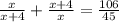 \frac{x}{x+4} +\frac{x+4}{x}=\frac{106}{45}