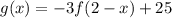 g(x)=-3f(2-x)+25