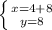 \left \{ {{x=4+8} \atop {y=8}} \right.