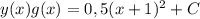 y(x)g(x)=0,5(x+1)^{2} +C