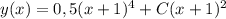 y(x)=0,5(x+1)^{4} +C(x+1)^{2}