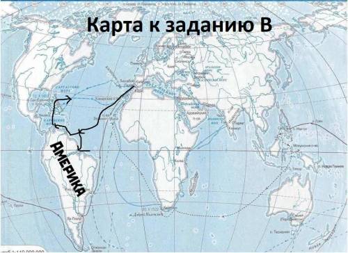 Выполните задания на контурной карте. Определите и покажите: А) Маршрут экспедиции Христофора Колумб