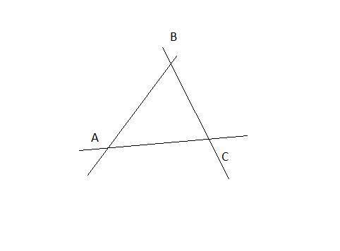 ,ничего не понимаю проведите три прямых так,чтобы каждые две из них пересекались.Обозначьте все точк