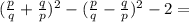 (\frac{p}{q} +\frac{q}{p} )^2-(\frac{p}{q} -\frac{q}{p} )^2-2=