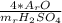 \frac{4*A_{r} O}{m_{r}H_{2} SO_{4} }