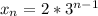 x_n=2*3^{n-1}